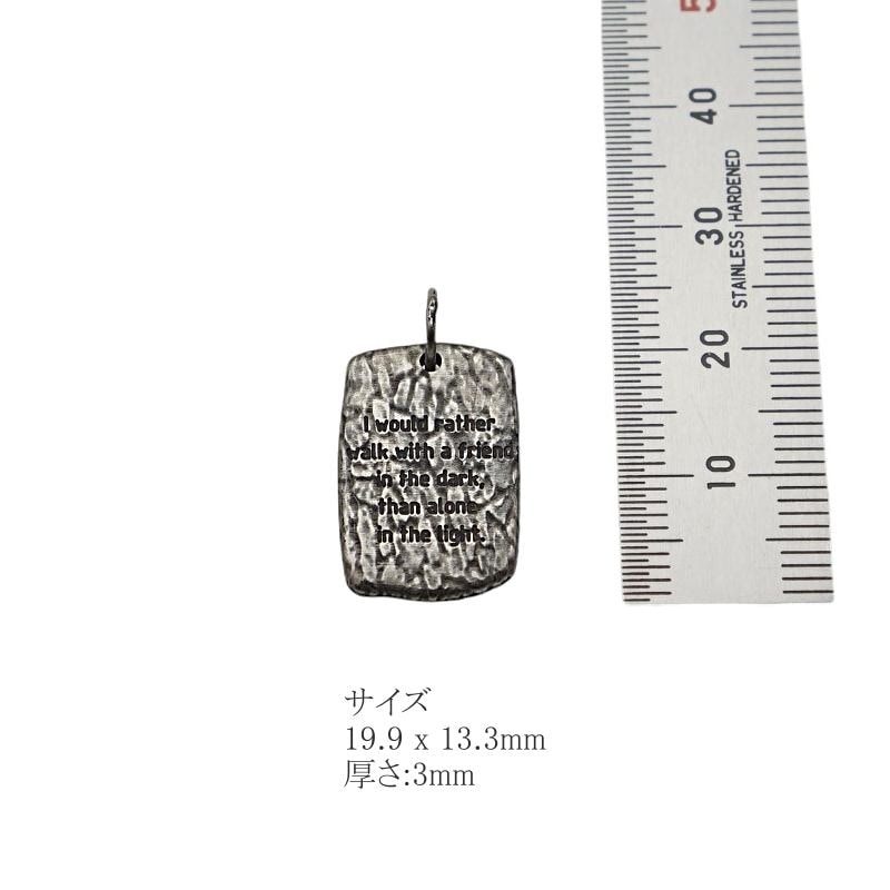 純 チタン ドッグタグ ペンダントメンズ IDタグ Pave 石畳テクスチャ