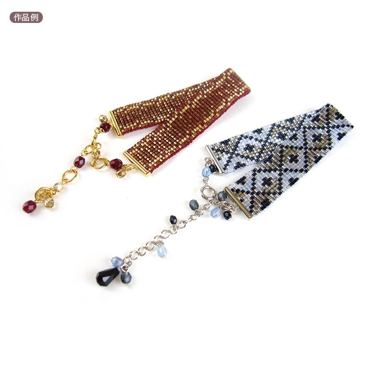 ビーズ ビーズ織り シート止め金具 K4957 G・S | ひも留め金具