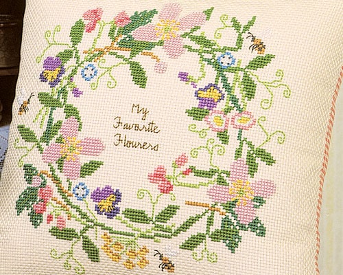 クロスステッチキット オリムパス 青木和子 クッション フラワー