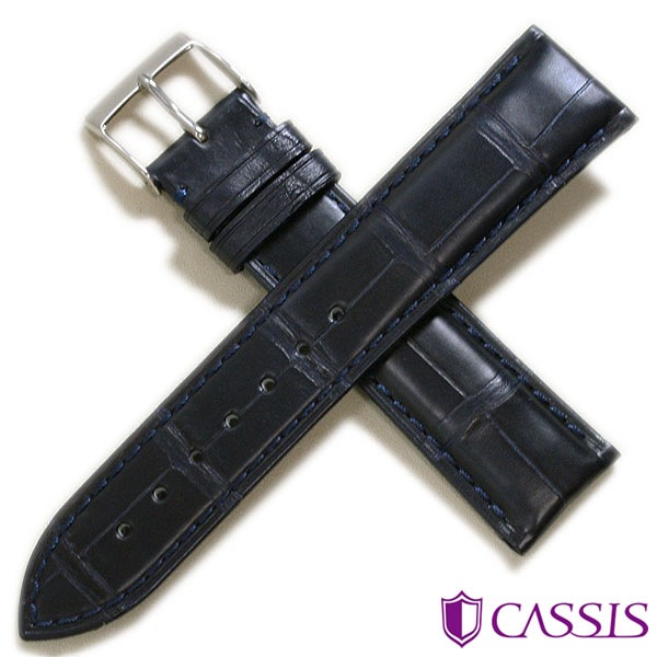 CASSIS 21ミリ ダークブラウン 時計バンド アドナラ カウチック CASSIS カシス アドナラカウチック シャイニー アリゲーター ワニ革 裏