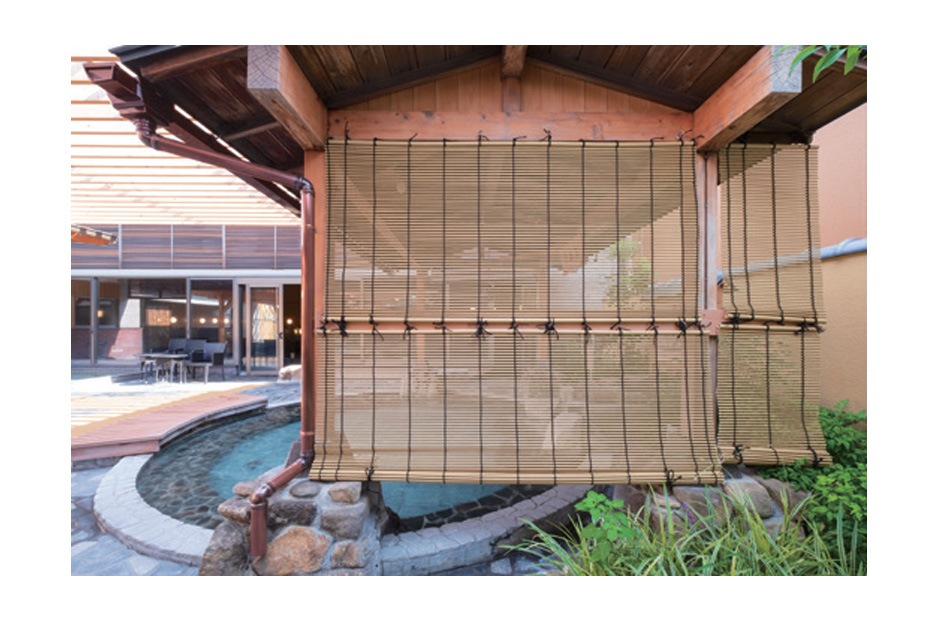 人工竹製品】人工竹すだれ燻 1枚、サイズ：W880×H840mm、上下部：Φ20mm