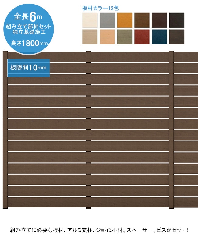 目隠し フェンス 目隠しフェンス アルミ ルーバー 外構 DIY 境界フェンス 屋外 柵 仕切り 後付け