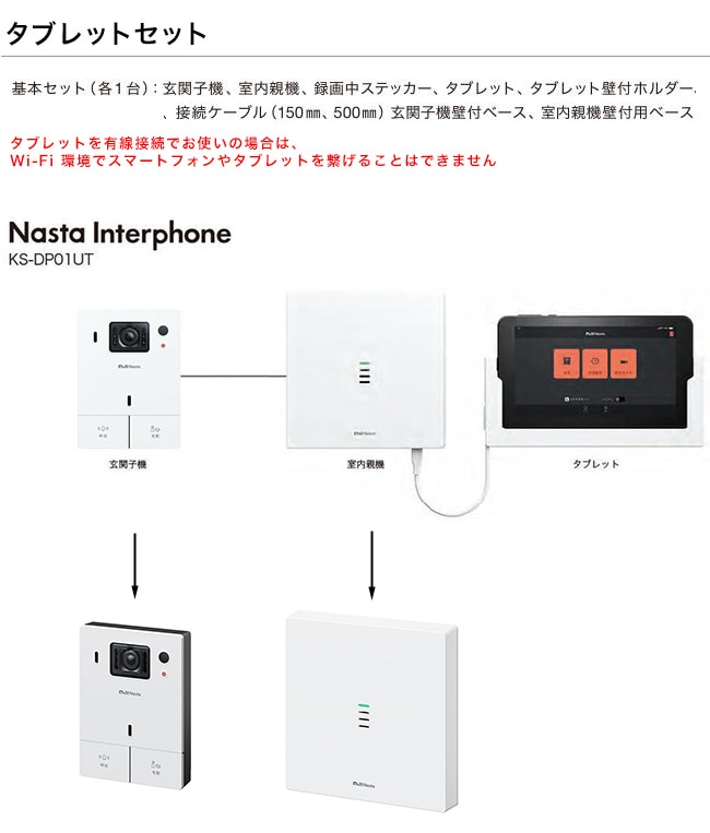 インターホン タブレットセット「KS-DP01UT」（Nasta・ナスタ製