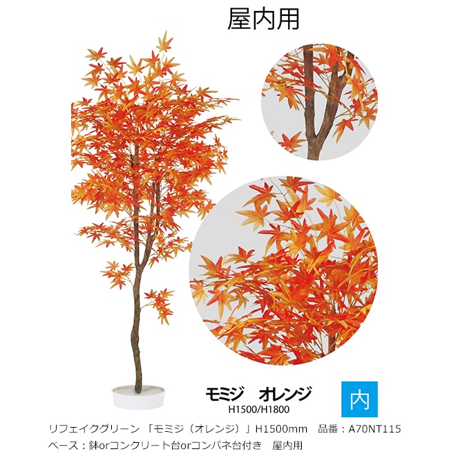 リフェイクグリーン 「モミジ（オレンジ）」H1500mm 品番：A70NT115