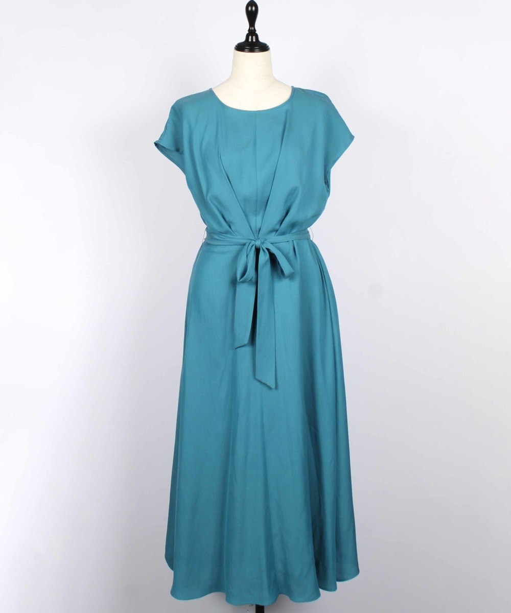 SALE】麻調合繊ウエストリボン前タックワンピース - 12Twelve Agenda