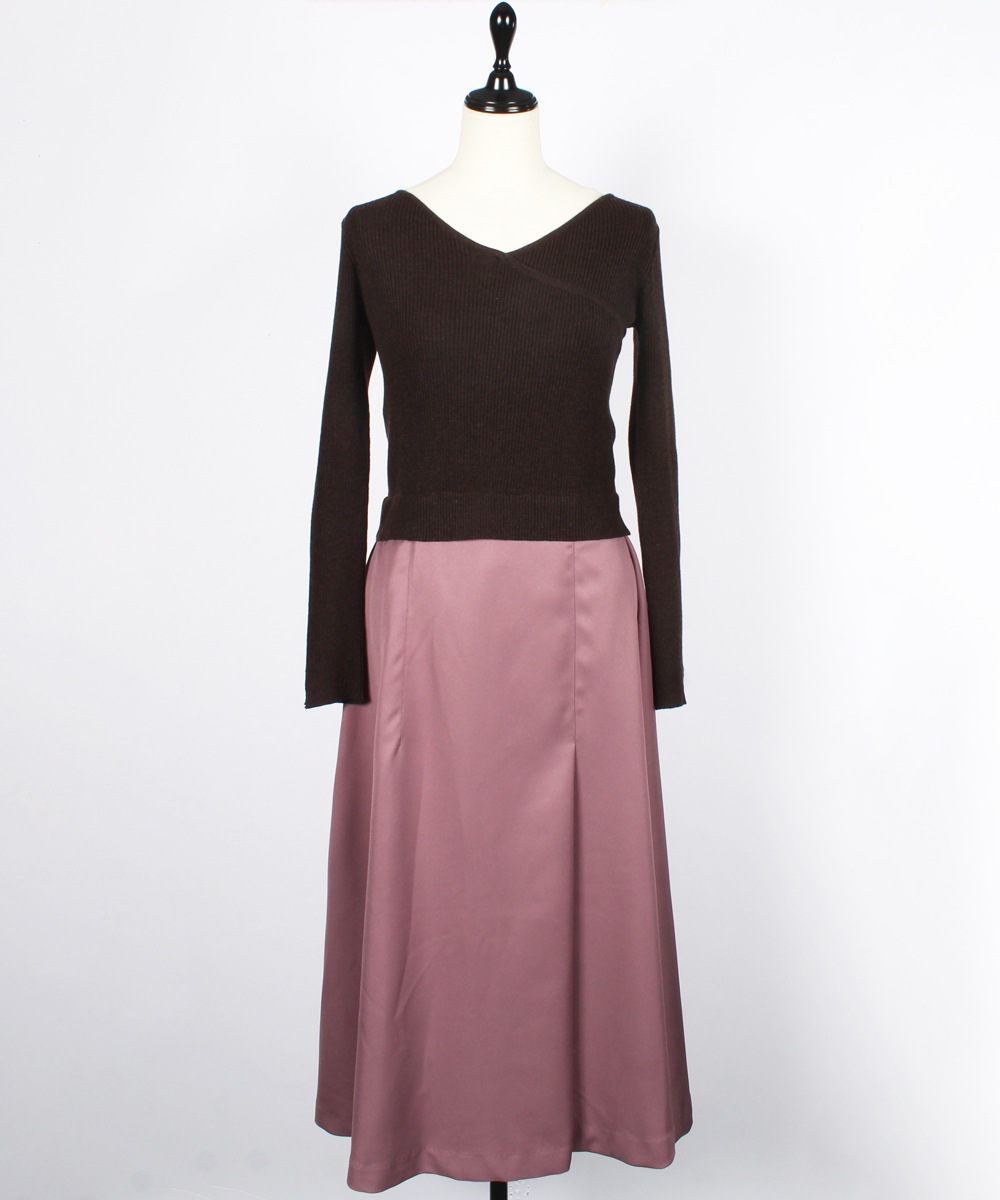 SALE】カシュクールニットドッキングワンピース - 12Twelve Agenda