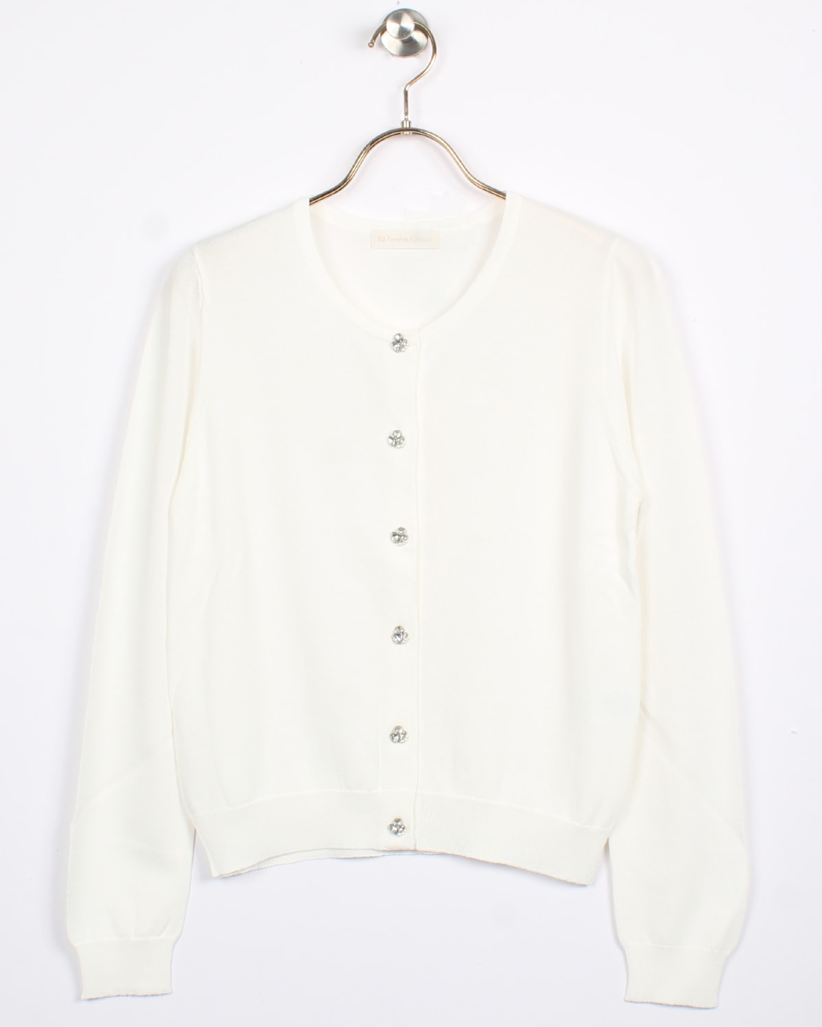 SALE】クルーネックビジューモチーフニットカーディガン - 12Twelve