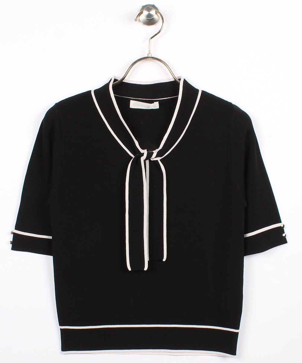 配色ボウタイニットプルオーバー - 12Twelve Agenda(トゥエルブ