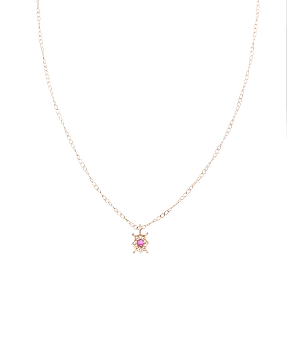 ルビー ネックレス K18/Pt「ルビー ミニピコ クローバー」ネックレス｜【オレフィーチェ