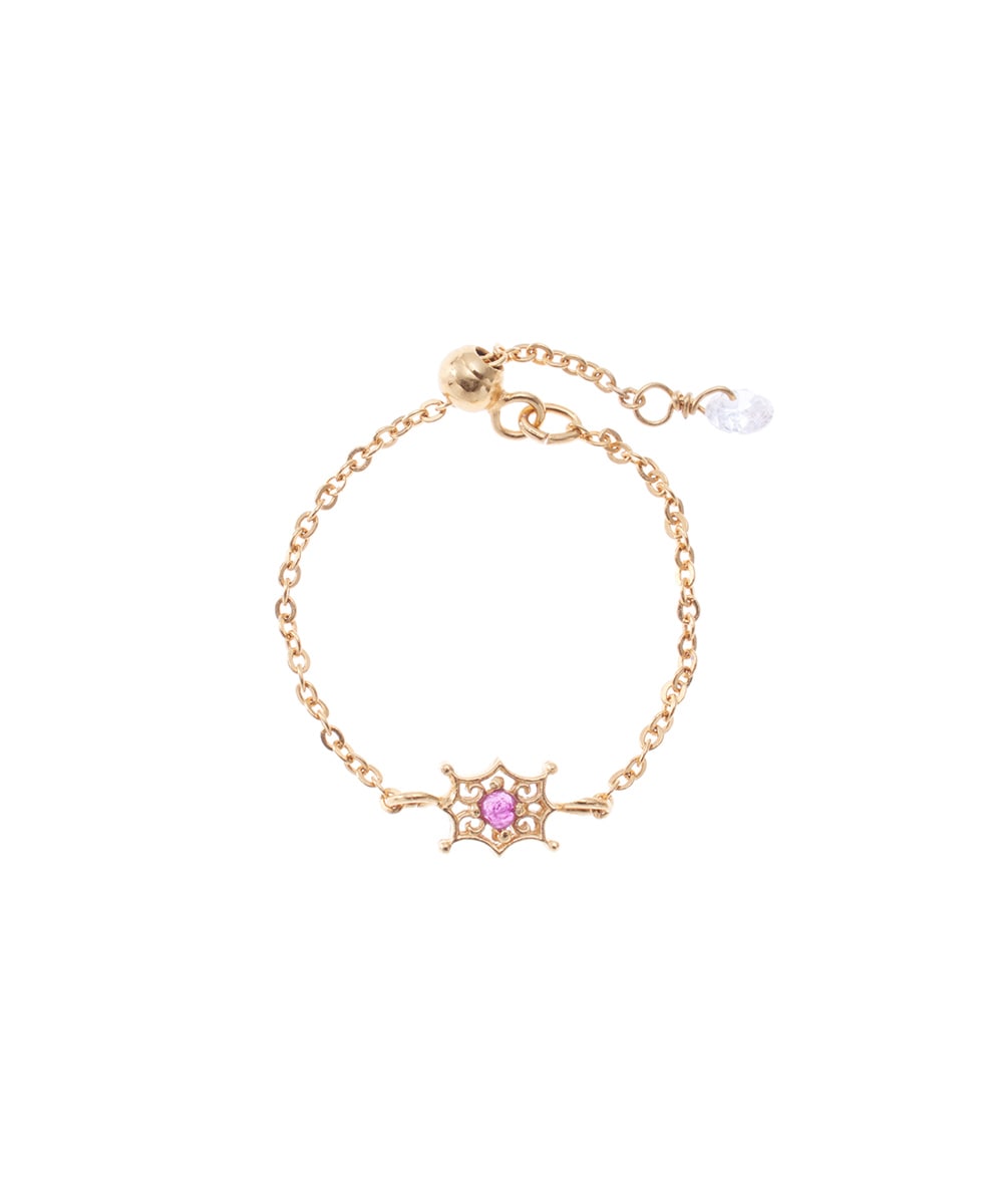 1粒ルビーオーナメントチェーンリング - 12Twelve Agenda(トゥエルブ