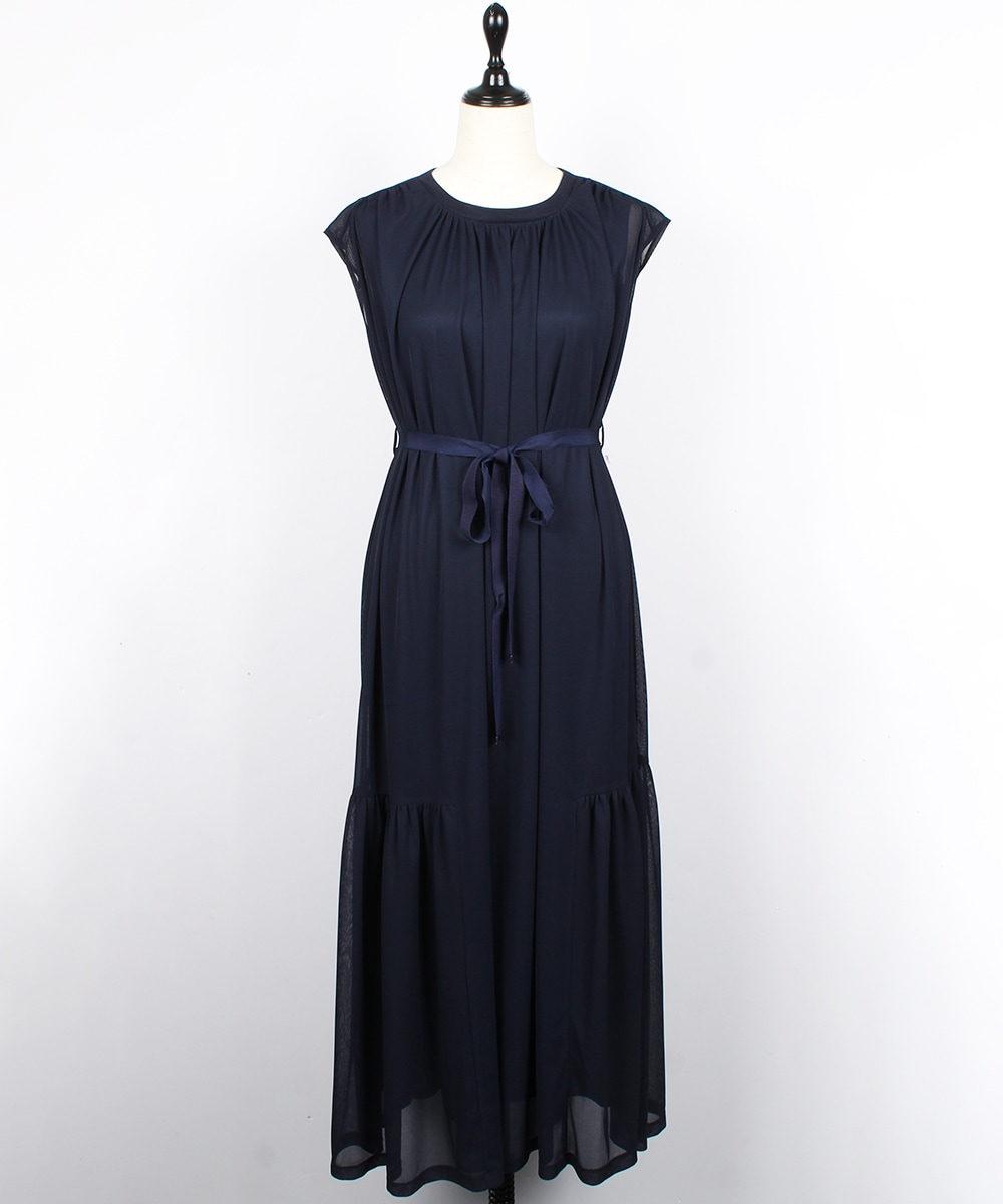 SALE】エスパンディ裾サイドティアードロングワンピース