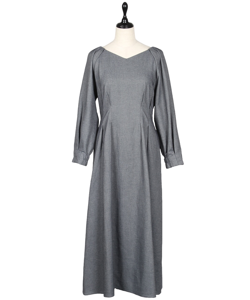 SALE】ニュアンスデニム袖ボリュームフレアワンピース - 12Twelve