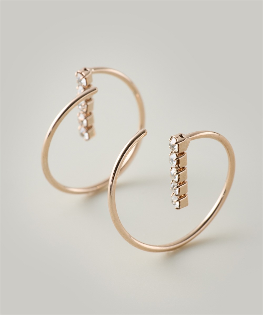 ダブルサークルバーモチーフピアス - 12Twelve Agenda(トゥエルブ