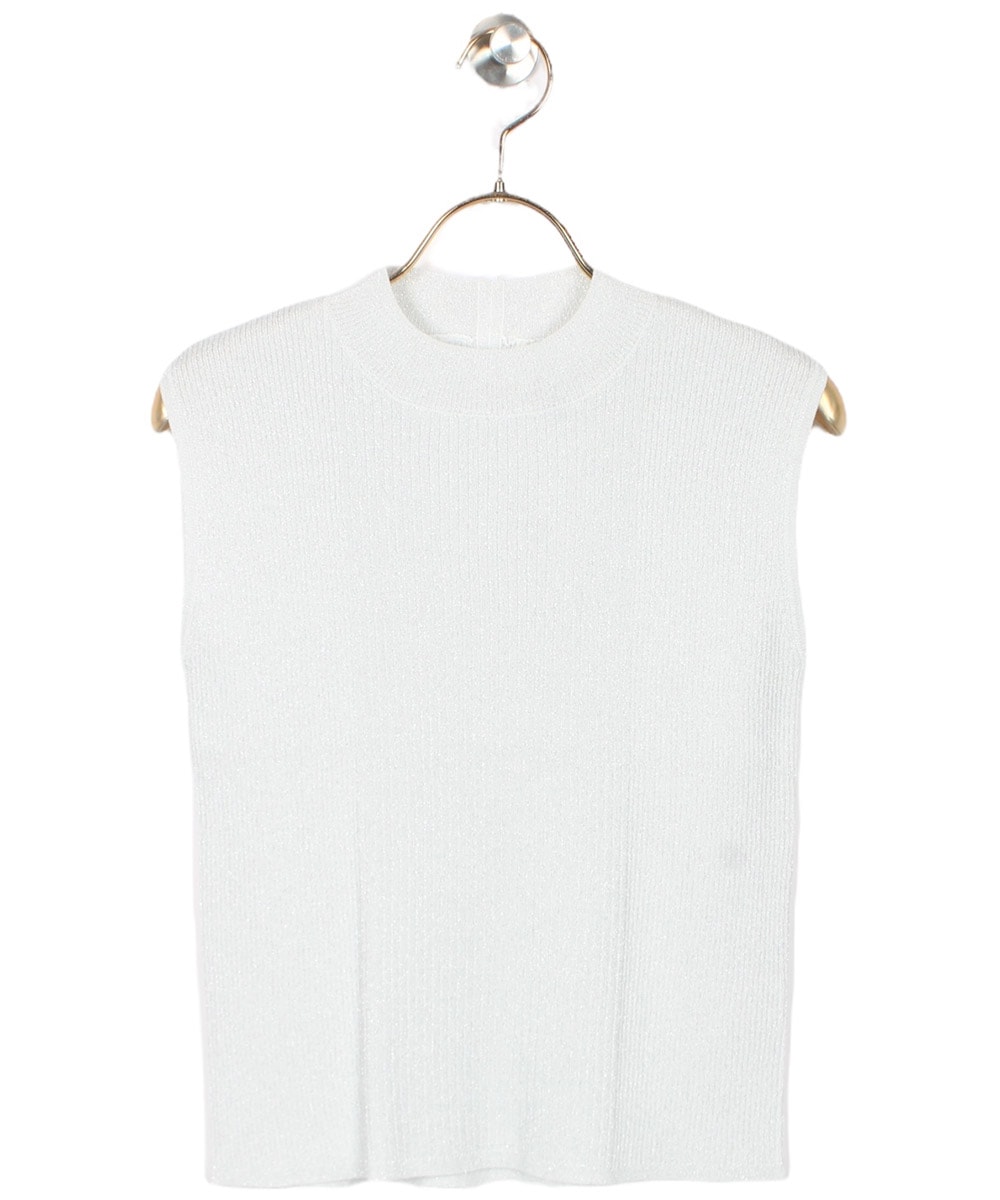 良品】エルメスノースリーブ ニットマルジェラ期ロゴ 銀ボタンハイネック