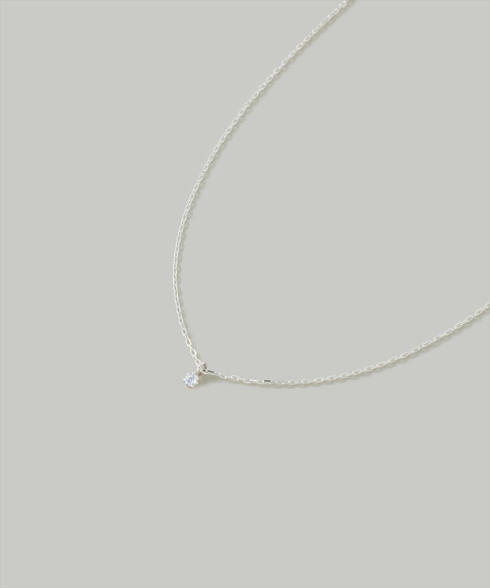 シルバーネックレス　Sv925 SV925〉CZ6本ツメネックレス - 12Twelve Agenda(トゥエルブ