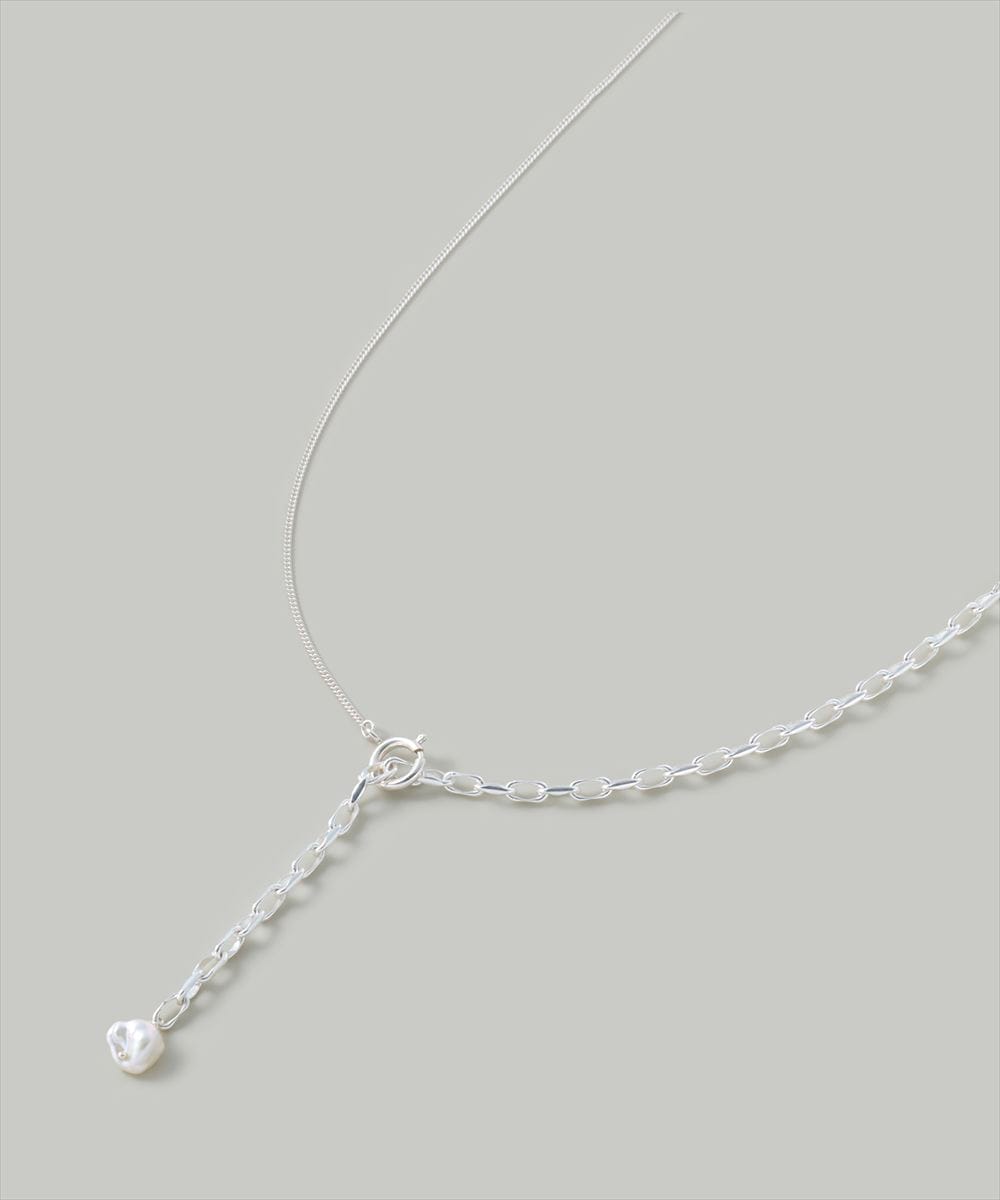 天然淡水養殖ホワイトパール ケシパール ロングセーターチェーンネックレス 29inch home シルバーチェーンx淡水パールネックレス | Grandma's Pearl