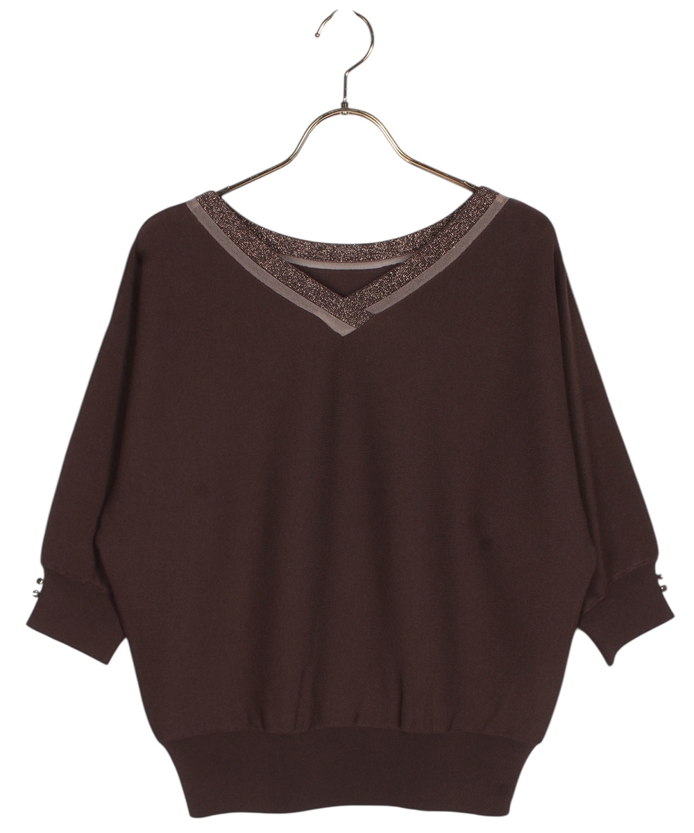 ハグオーワースパンコールドルマンニットプルオーバーブラック