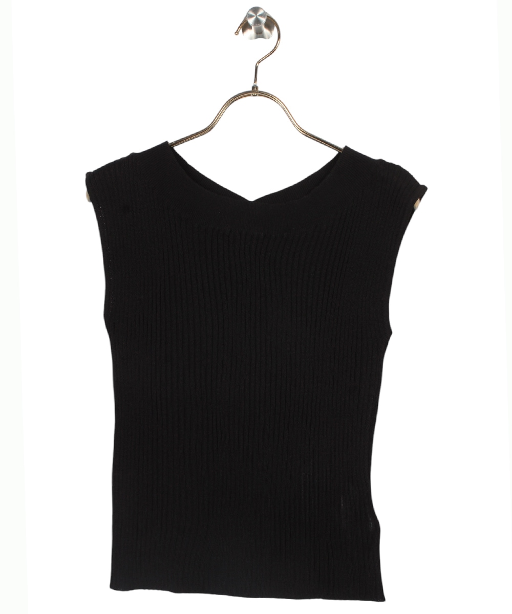 SALE】前後2wayドライタッチノースリーブリブニットプルオーバー