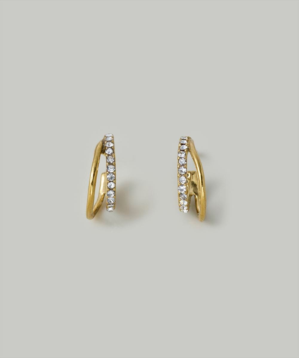 ステンレス〉CZダブルフープピアス - 12Twelve Agenda(トゥエルブ