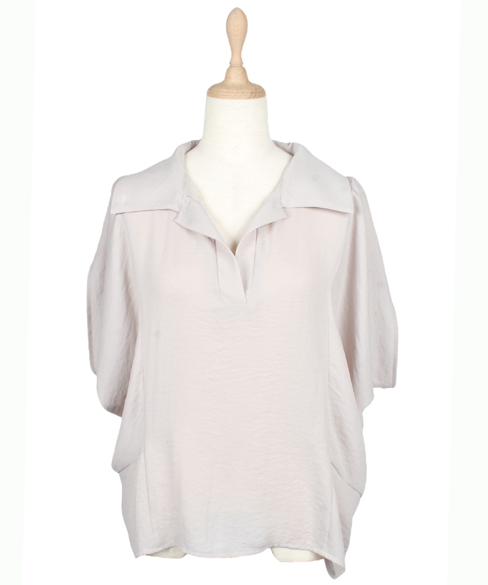 SALE】NANOTEX衿付きゆるブラウス - 12Twelve Agenda