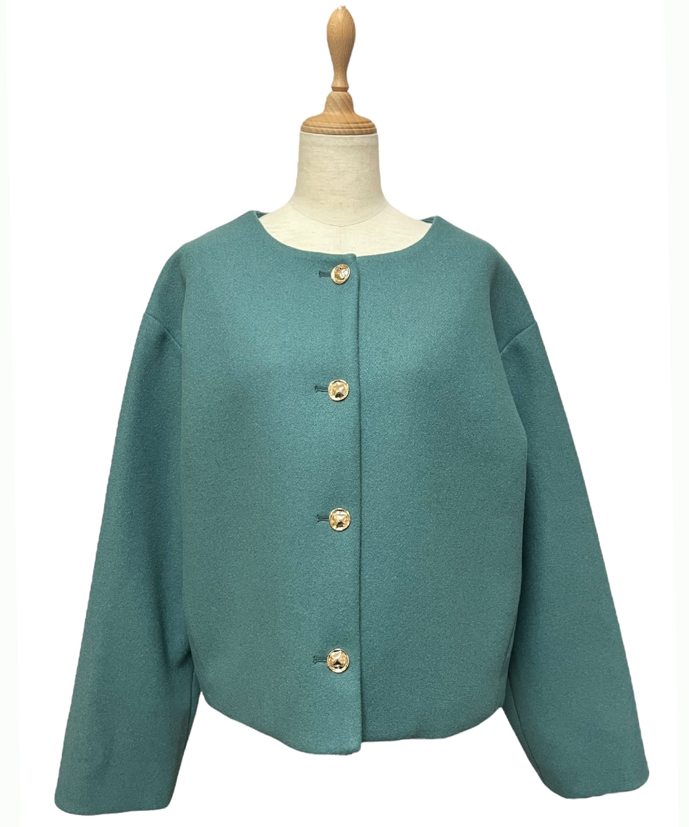 SALE】フェイクウールノーカラージャケット - 12Twelve Agenda