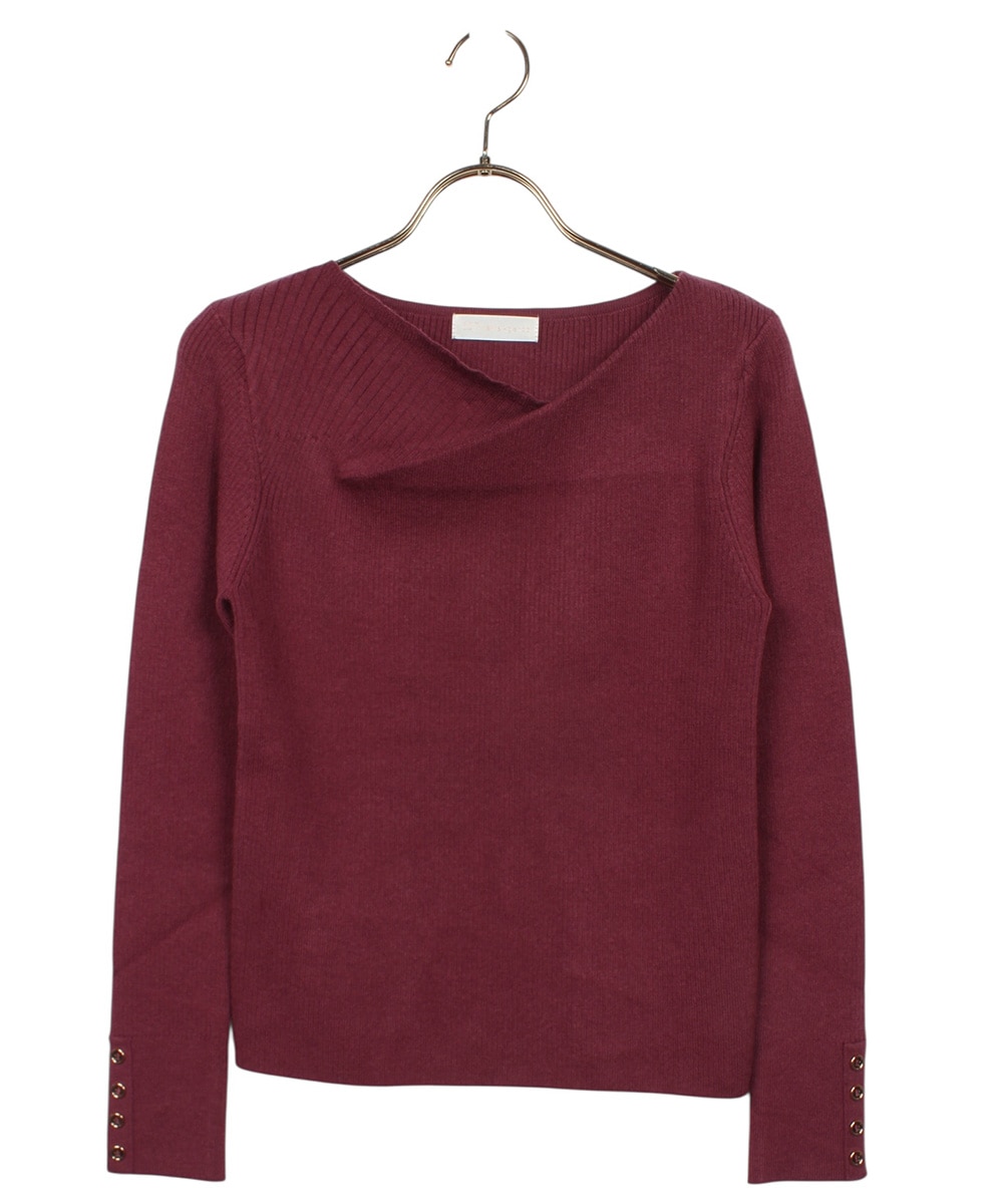 アシメタックネックリブニットプルオーバー - 12Twelve Agenda