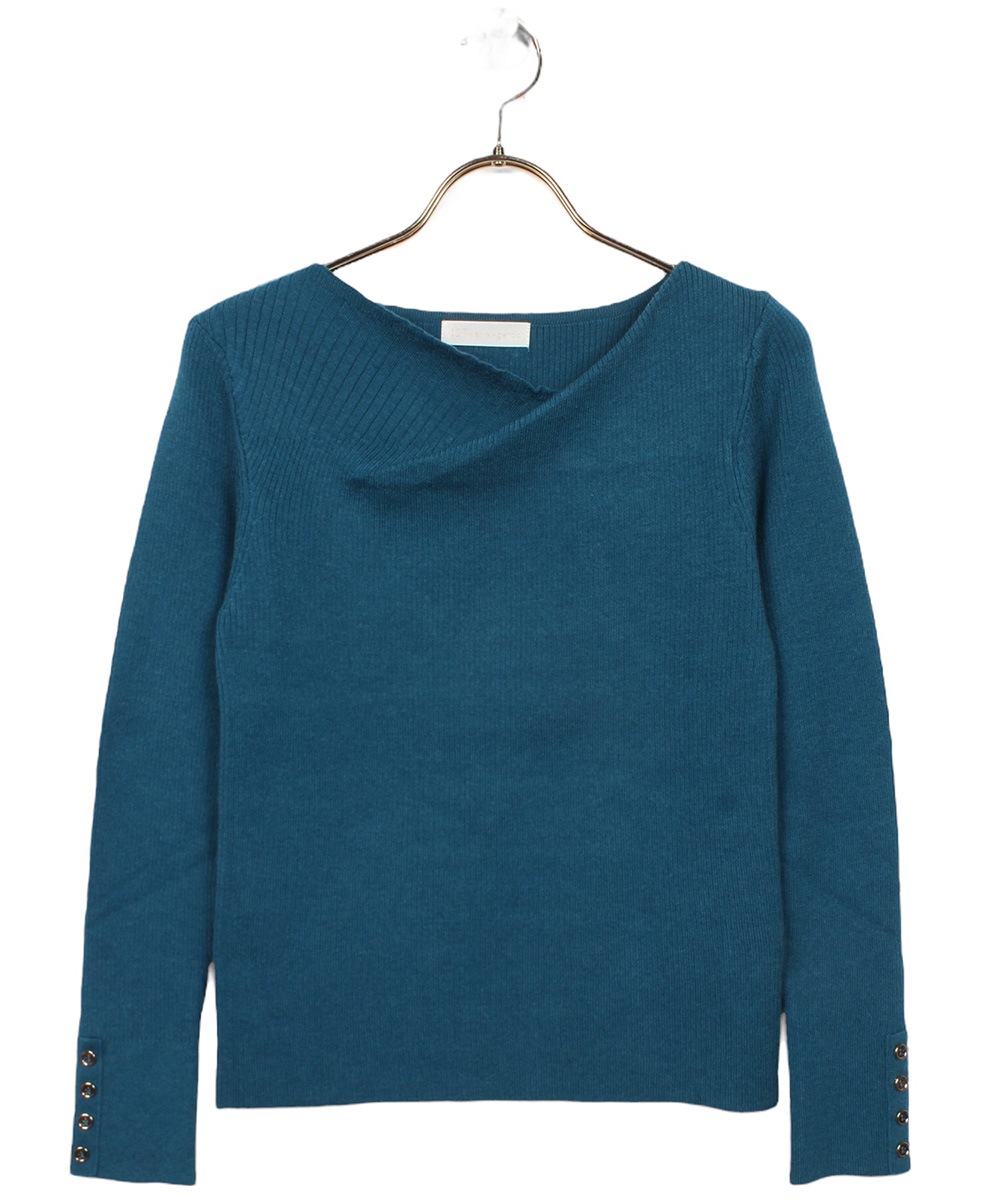 アシメタックネックリブニットプルオーバー - 12Twelve Agenda