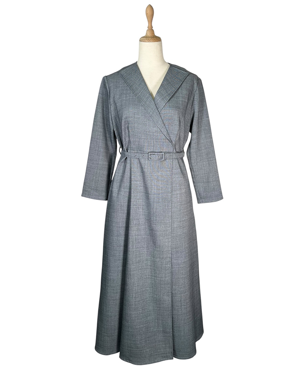 SALE】ラペルカラーカシュクールワンピース - 12Twelve Agenda