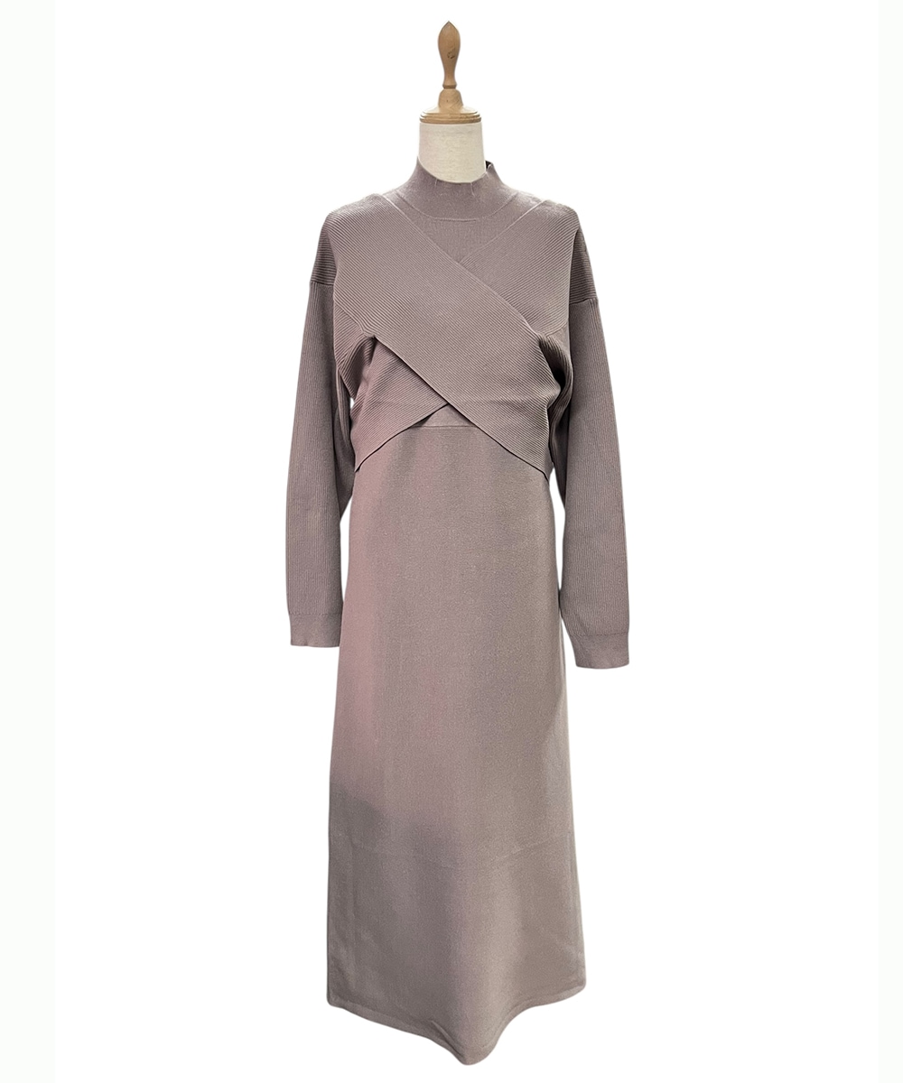 前後2wayカーディガン×ノースリーブワンピースセット - 12Twelve