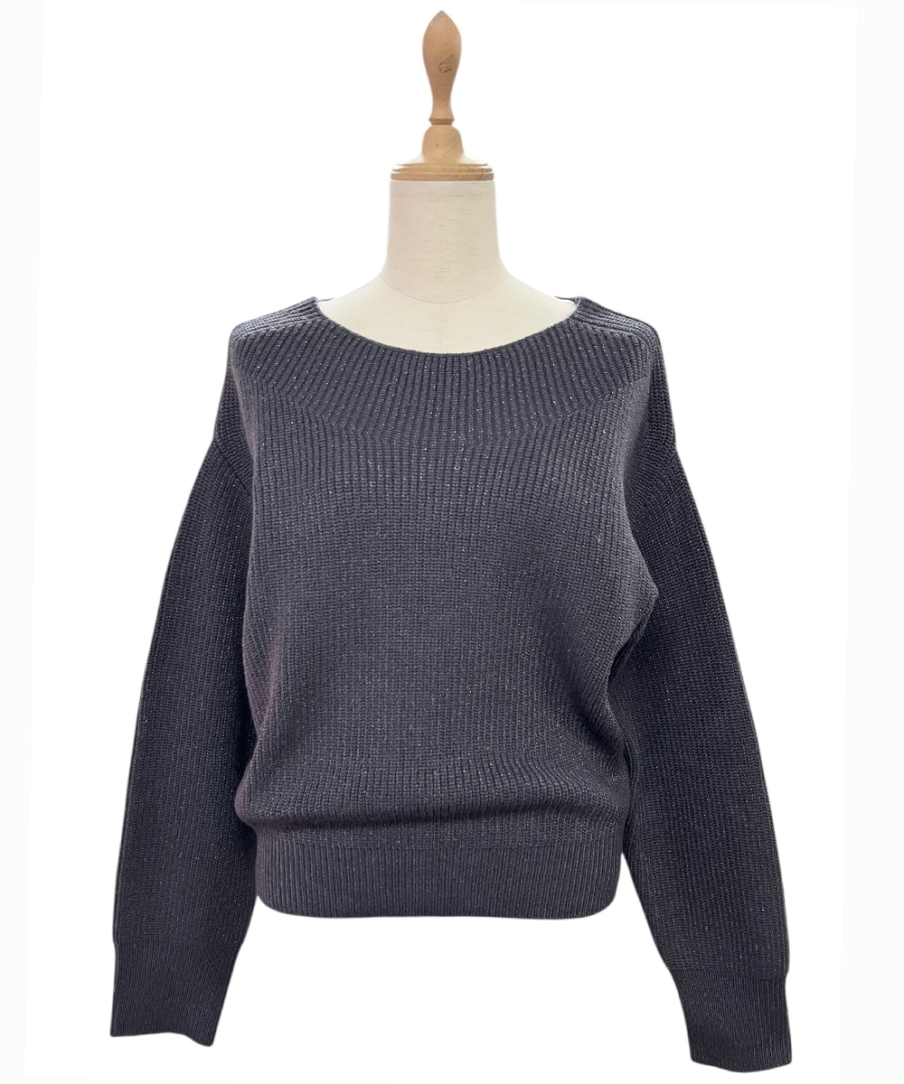 SALE】ボートネックラメ混ゆるニットプルオーバー - 12Twelve Agenda