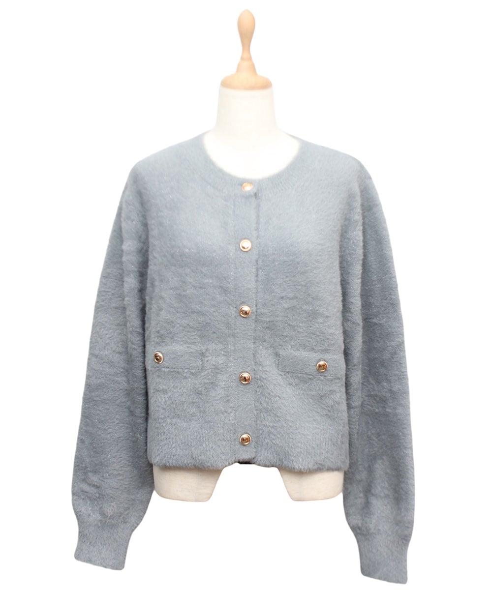 金釦ラメシャギークルーカーディガン - 12Twelve Agenda(トゥエルブ