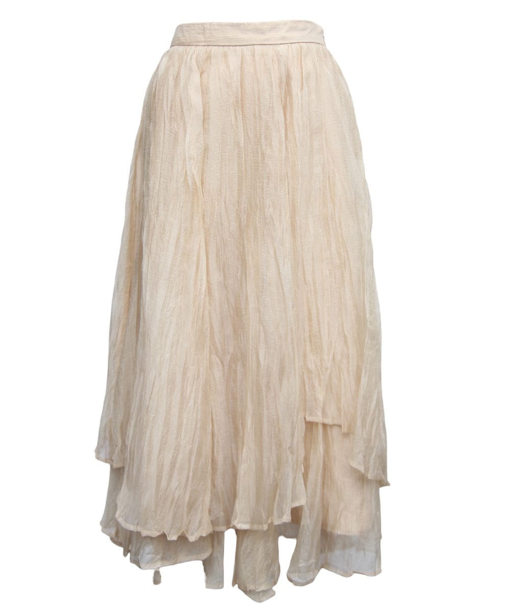 SALE】グロッシーワッシャープリーツレイヤードスカート - 12Twelve