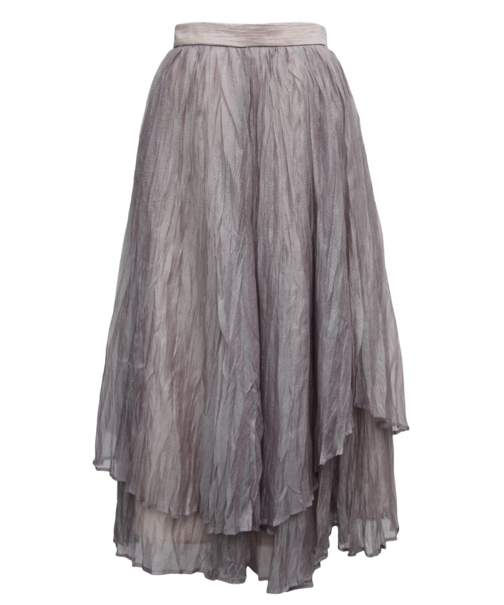 グロッシーワッシャープリーツレイヤードスカート - 12Twelve Agenda