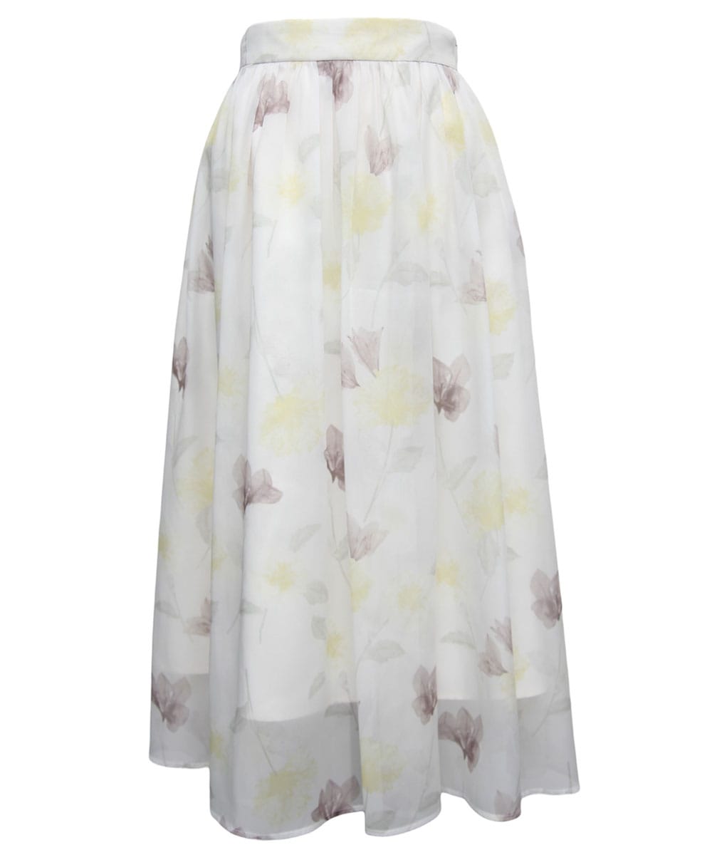 美品 Vivienne Tam 花柄 シフォンスカート 天然石 マルチカラー 0 洗える］更紗プリント花柄シフォンスカート | MK MICHEL KLEIN (Women
