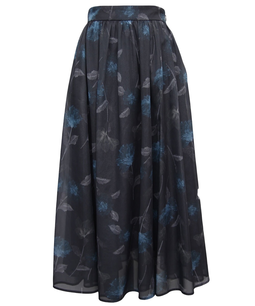 ラメシフォン花柄フレアスカート - 12Twelve Agenda(トゥエルブ