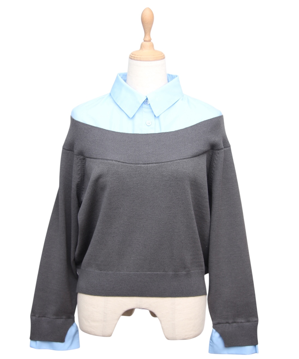 SALE】シャツレイヤード風ニットプルオーバー - 12Twelve Agenda