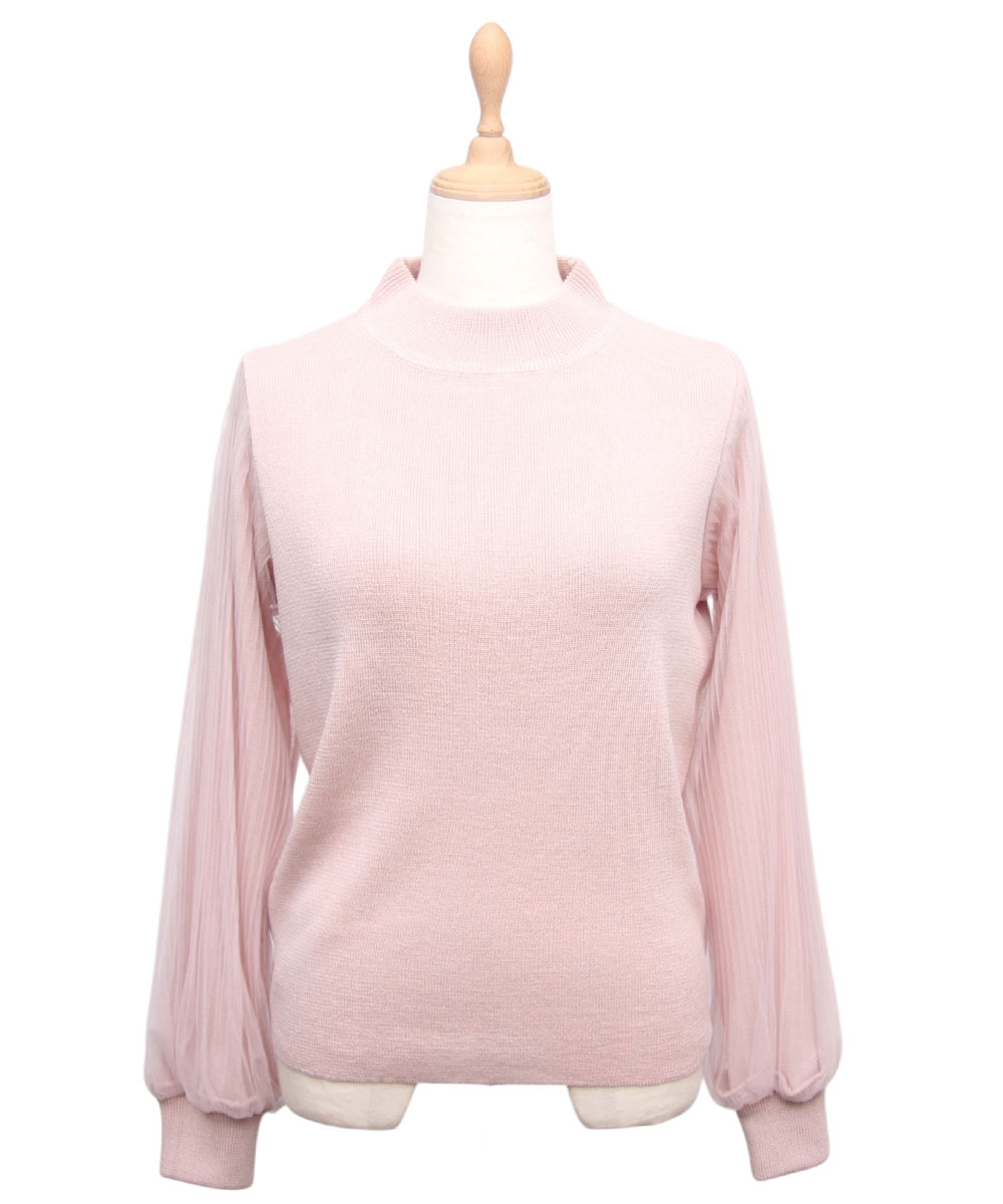 スリーブチュールニットプルオーバー - 12Twelve Agenda(トゥエルブ