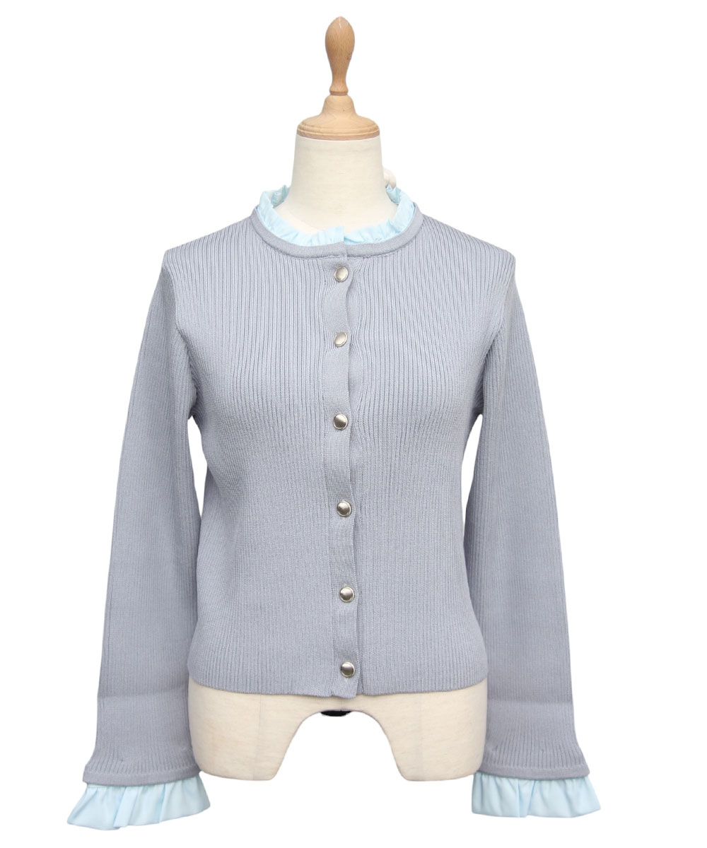 フリルドッキングニットカーディガン - 12Twelve Agenda(トゥエルブ