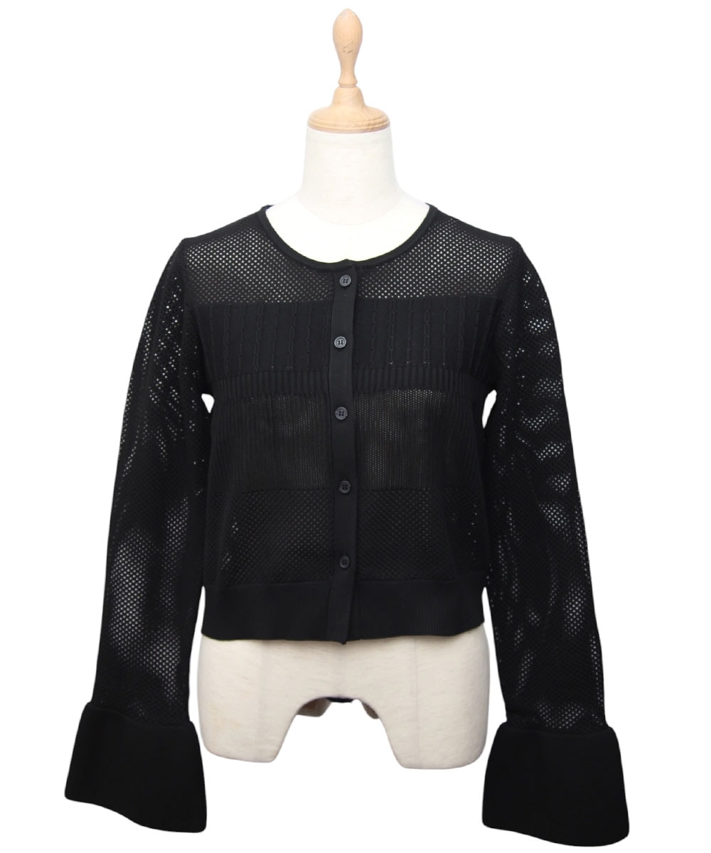 SALE】メッシュ柄編みフレアスリーブニットカーディガン - 12Twelve