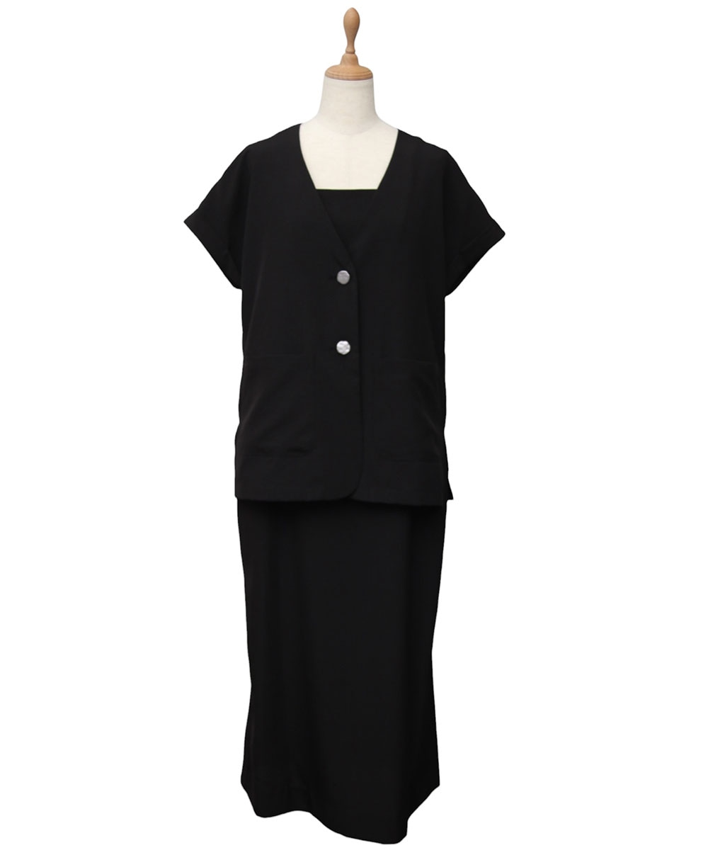SALE】ノーカラージャケット×キャミワンピースセット - 12Twelve