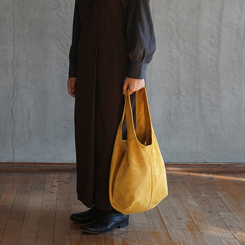 洗える革のドロップトートバッグ マスタード / T18002 Mustard 