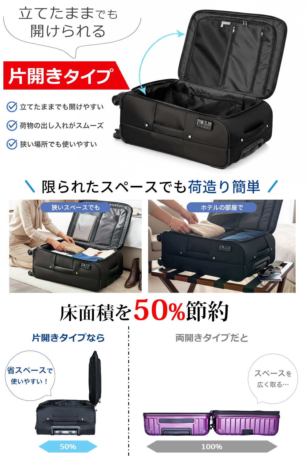 ソフトケースAccord2トローリーケース・Lサイズ スーツケースファクトリー