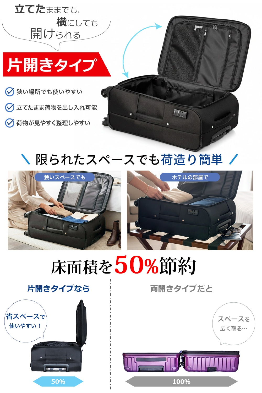 ソフトケースAccord2トローリーケース・Mサイズ スーツケースファクトリー