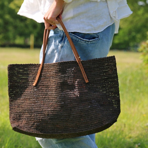 Sans Arcidet(サンアルシデ)のかごバッグラフィアトートバッグBEBY NEW BAG C