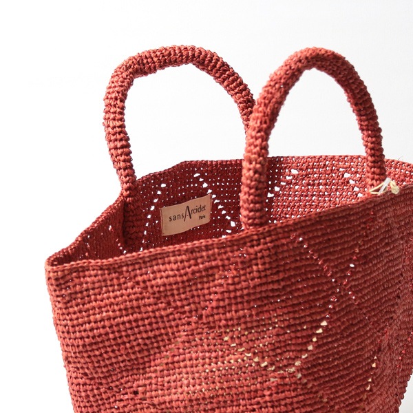 Sans Arcidet(サンアルシデ)のかごバッグラフィアトートバッグKAPITY BAG MEDIUM MC K