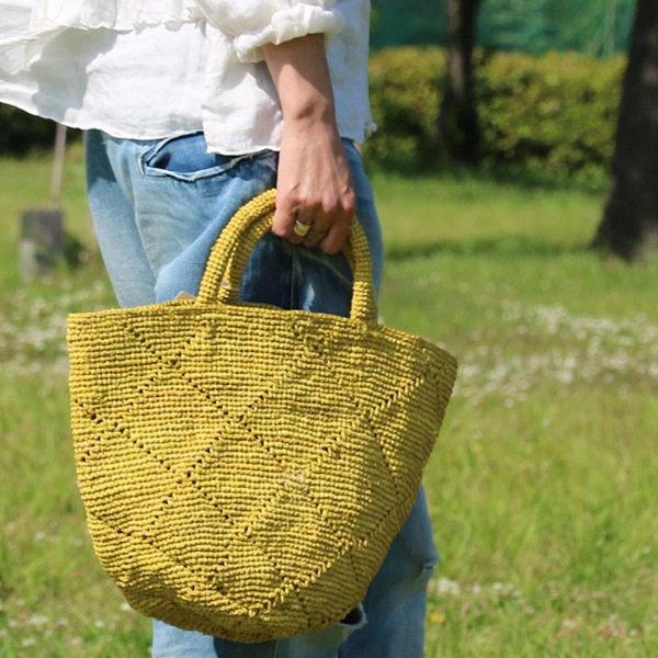 Sans Arcidet(サンアルシデ)のかごバッグラフィアトートバッグKAPITY BAG MEDIUM MC K