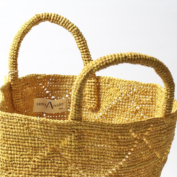 Sans Arcidet(サンアルシデ)のかごバッグラフィアトートバッグKAPITY BAG MEDIUM MC K