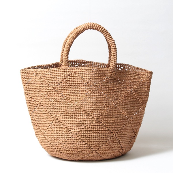 Sans Arcidet(サンアルシデ)のかごバッグラフィアトートバッグKAPITY BAG MEDIUM MC K