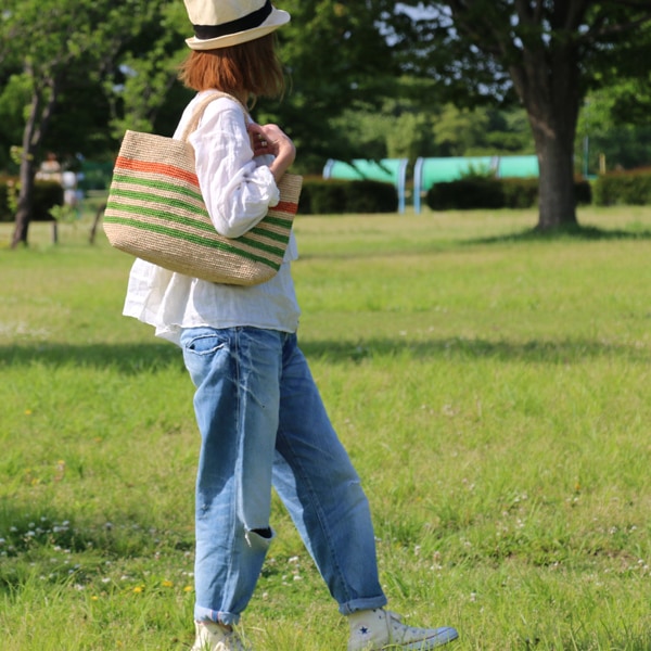 Sans Arcidet(サンアルシデ)のかごバッグラフィアトートバッグWALATA BAG