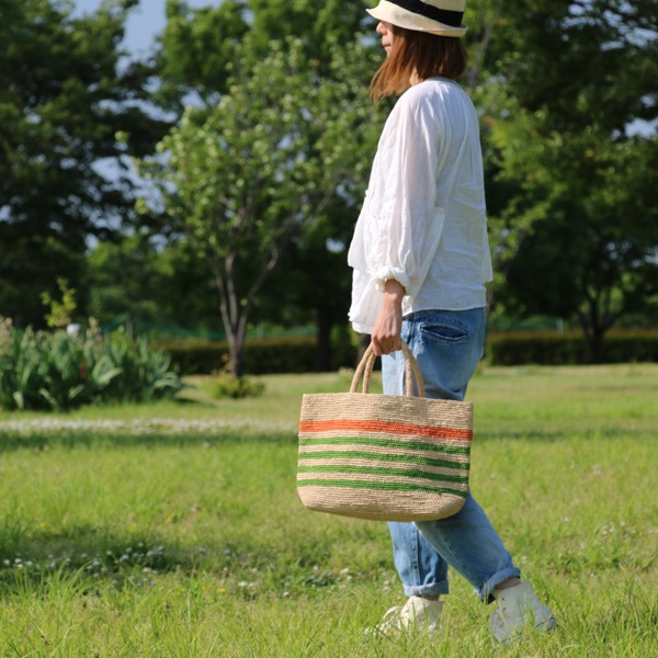 Sans Arcidet(サンアルシデ)のかごバッグラフィアトートバッグWALATA BAG